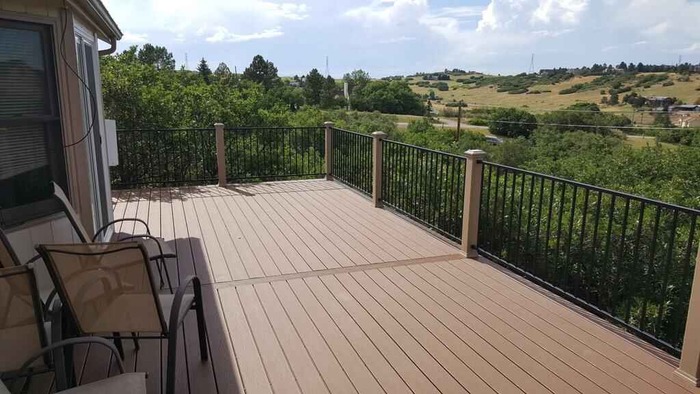 large composite deck with view